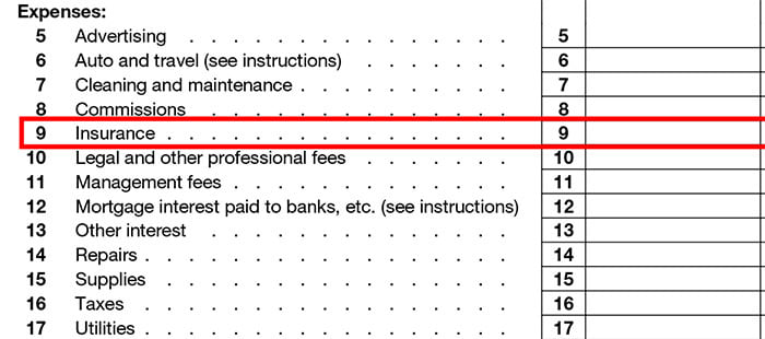 Line 9 of Schedule E (form 1040)