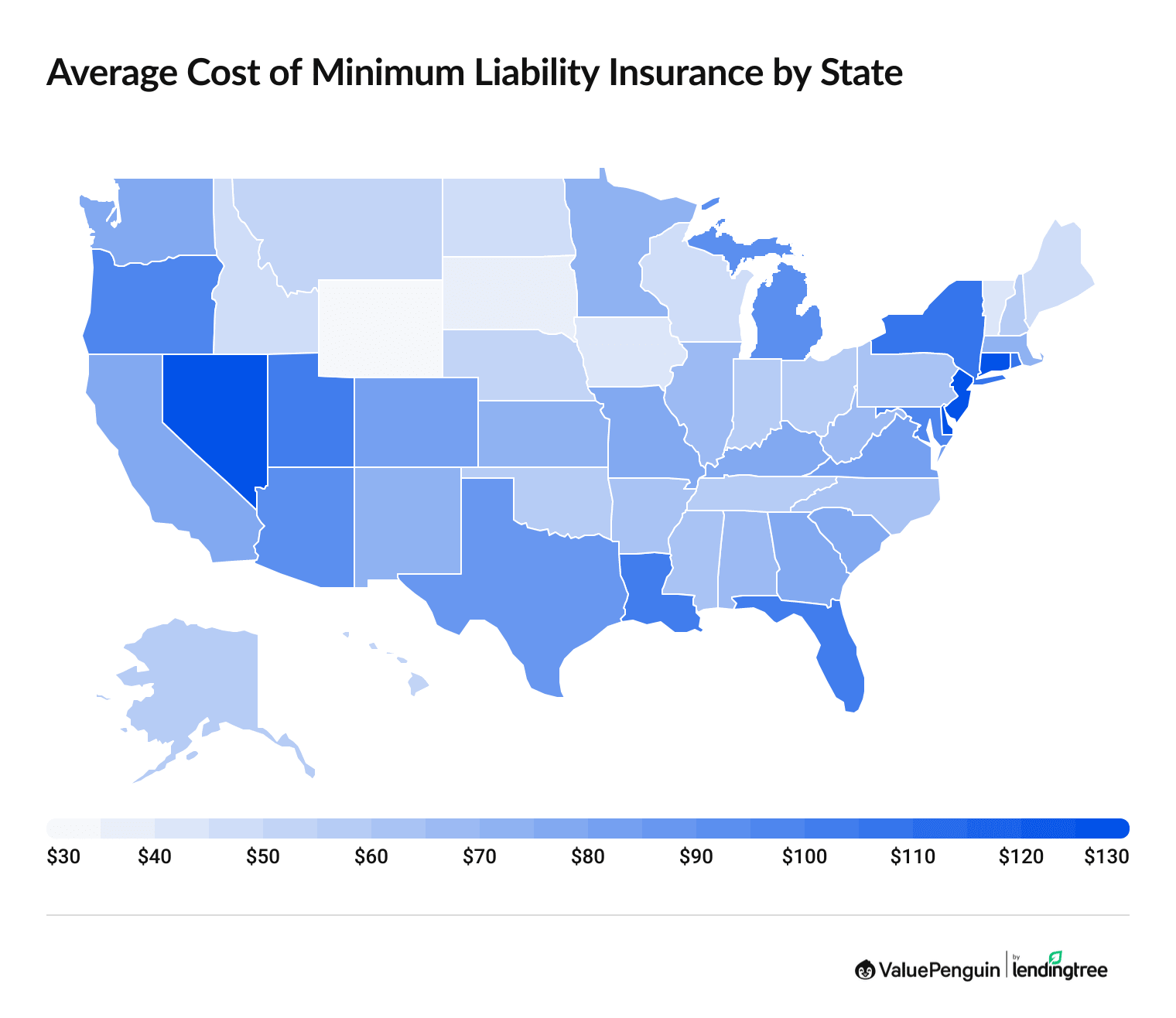Average automobile insurance price by state