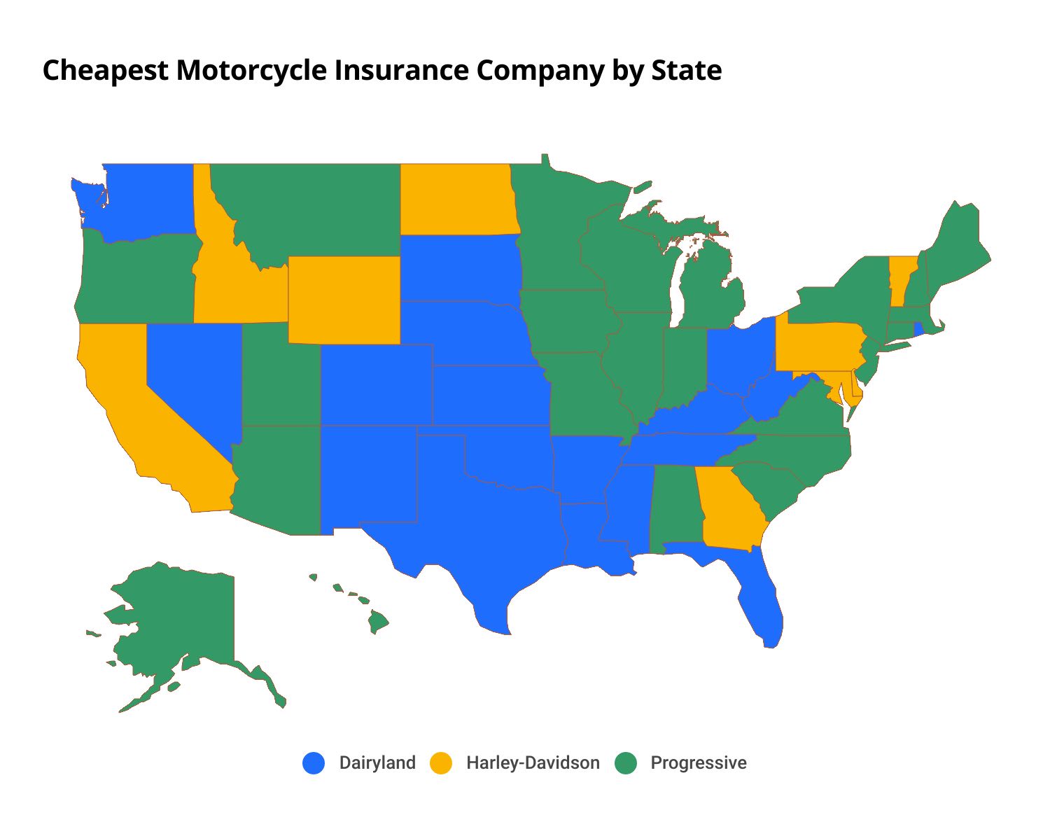 Cheapest motorcycle insurance companies by state