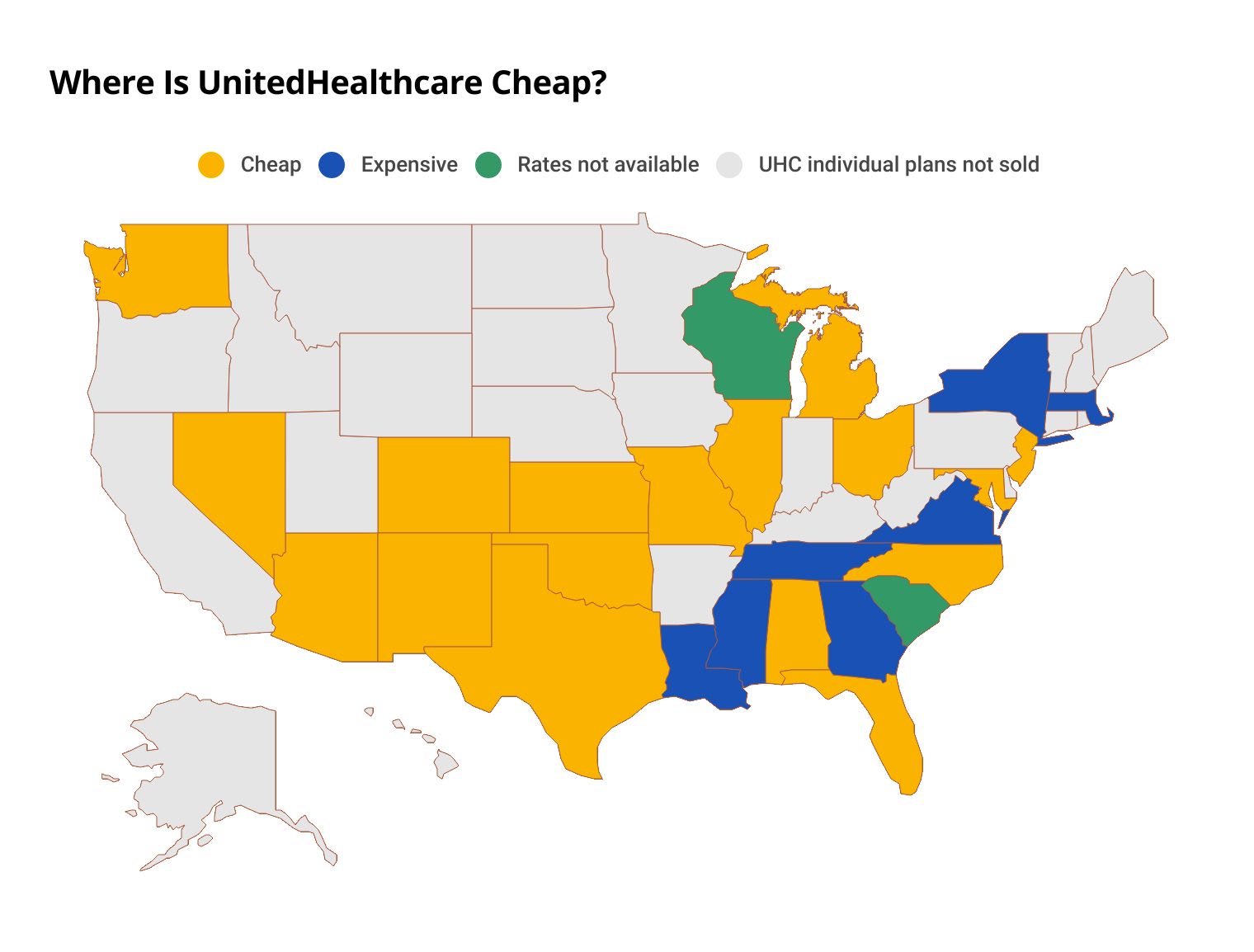 States Where UnitedHealthcare is Cheap