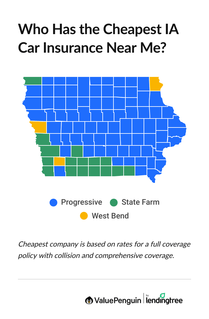 Cheapest car insurance companies in Iowa