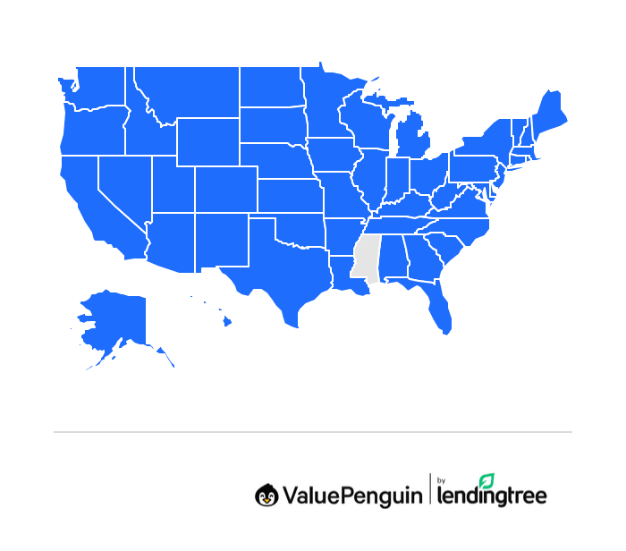 Blue Cross Blue Shield availability map