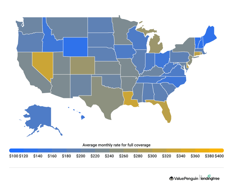 Average car insurance quotes by state
