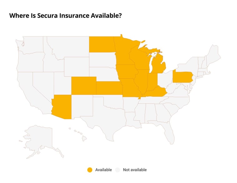 states where Secura insurance is available
