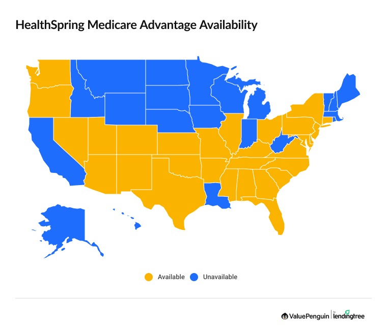 HealthSpring Medicare Advantage plan availability by state