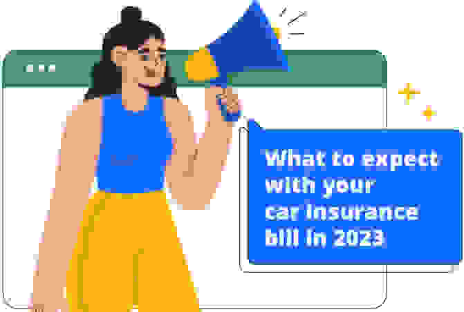 Woman announcing 2023 car insurance rate changes