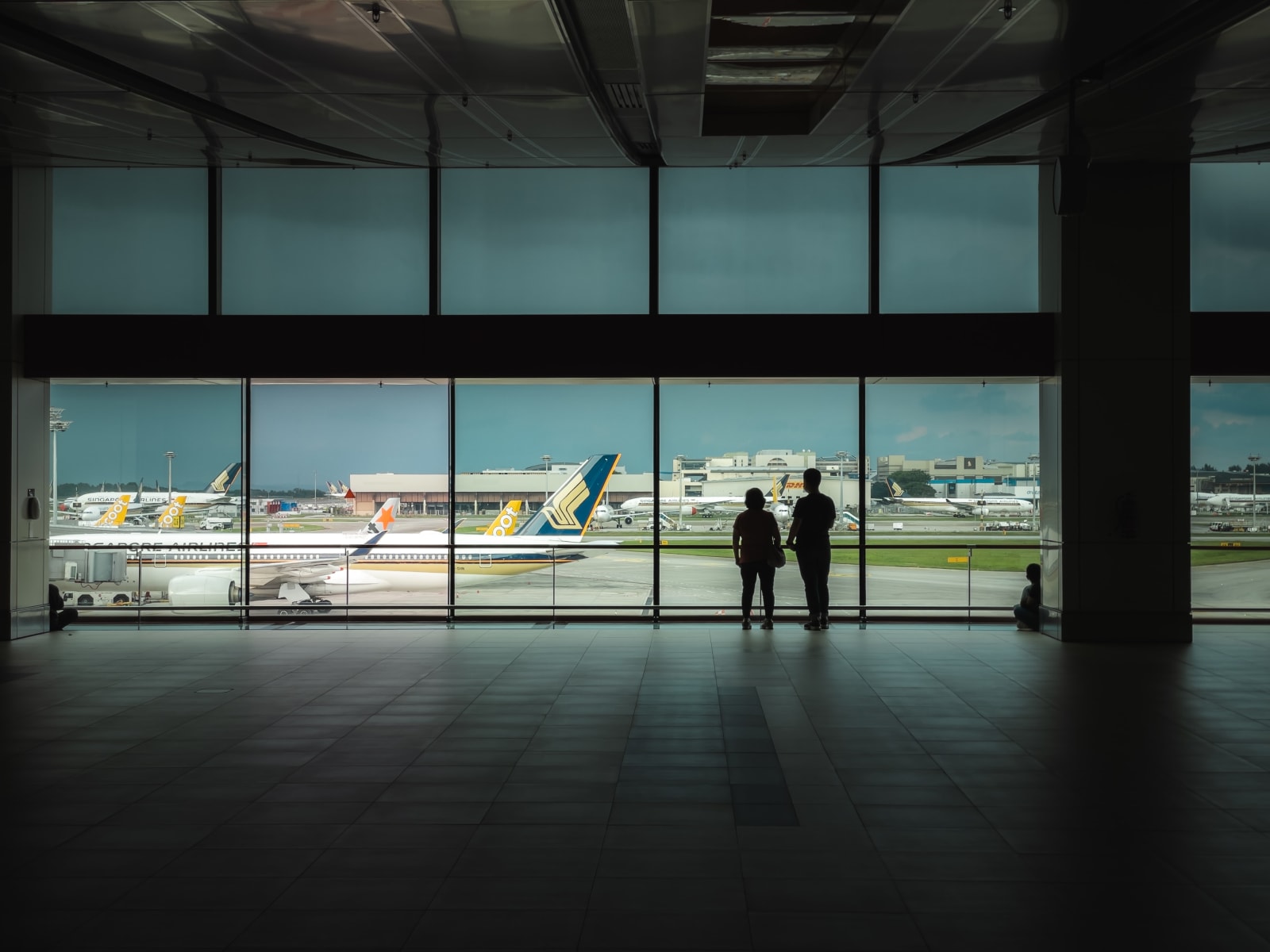 airport runway view of planes