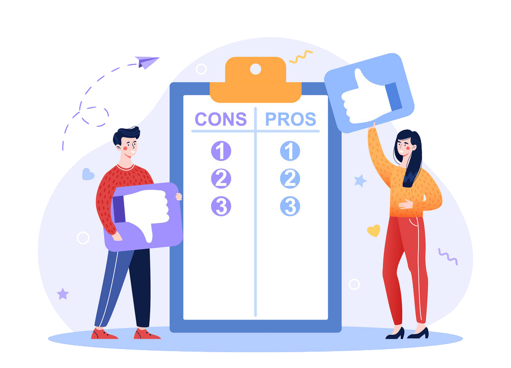 Boy and girl listing out pros and cons