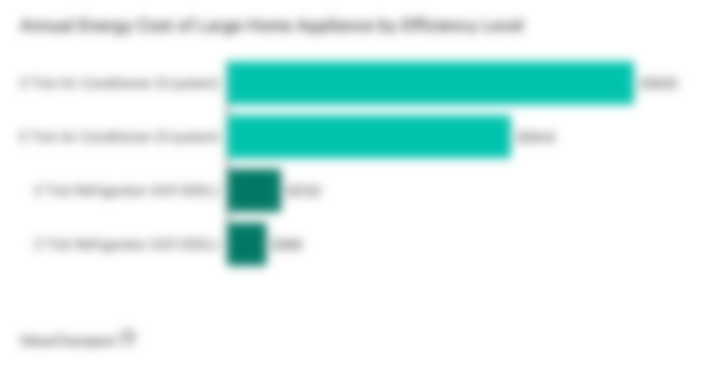 Annual Energy Cost of Large Home Appliances by Efficiency Level