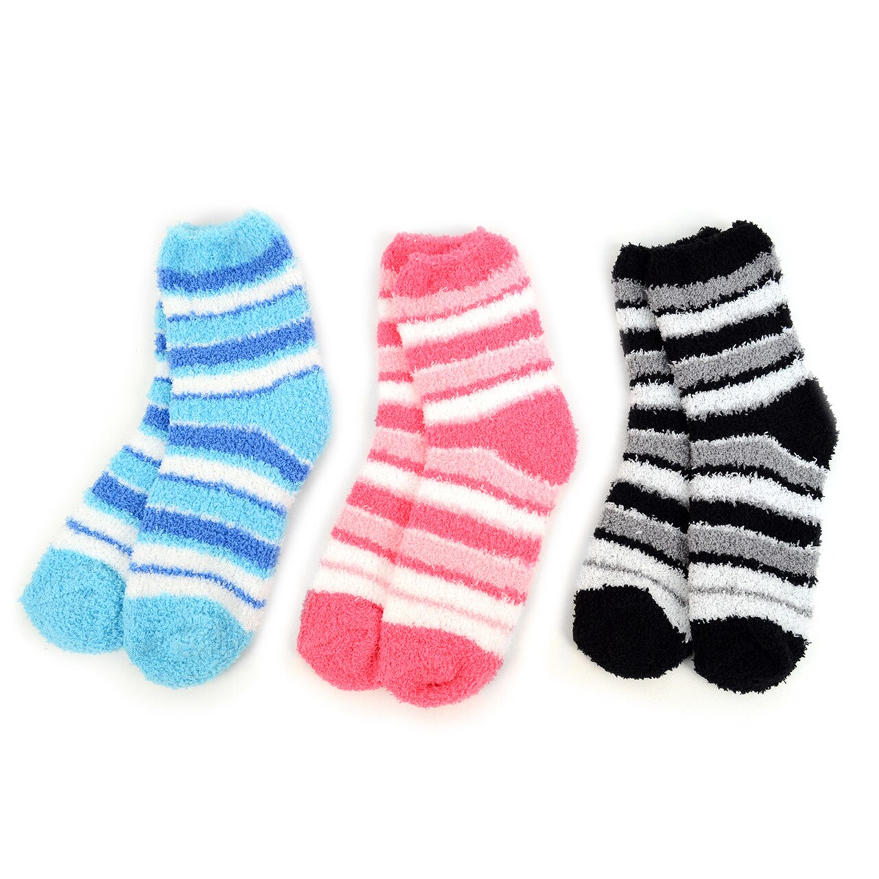 3 Pair of Fuzzy Women Soft Cozy Slipper Socks Several Patterns | eBay