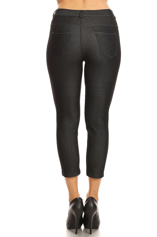 Womens Black Cotton Jeggings