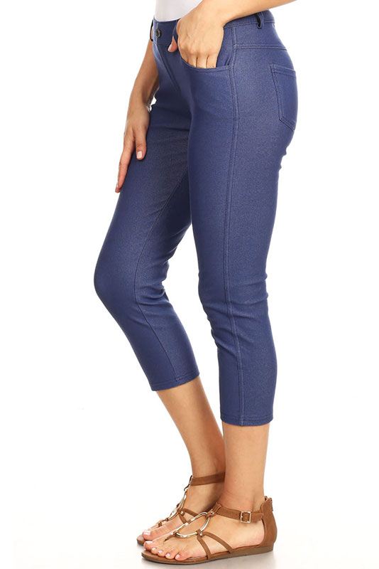 Women's Cotton Blend Pull-on Color Jeggings (Royal Purple, Small) 