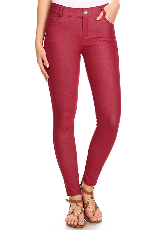 Buy online Red Cotton Jegging from Jeans & jeggings for Women by Harshaya-g  for ₹619 at 44% off