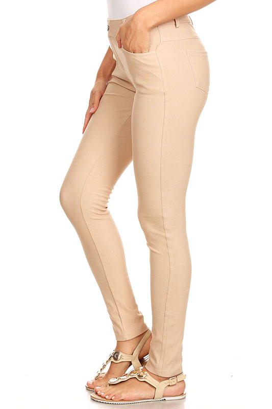 Buy TWIN BIRDS Women Beige Solid Slim Fit Treggings - Jeggings for Women  17177312