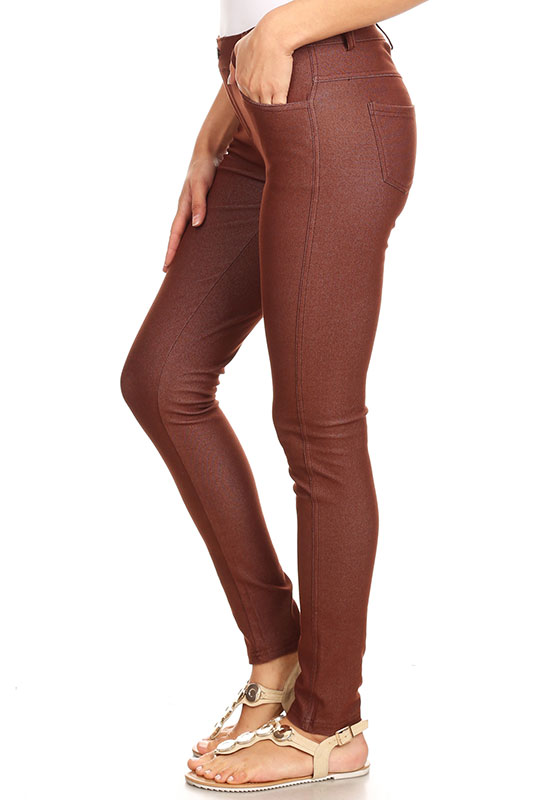 Women's Cotton Blend Full Length Jeggings Stretchy Skinny Pants Jeans  Leggings 