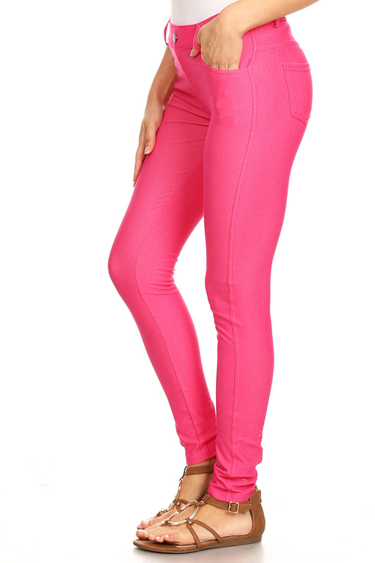 La Zoire Women Pink Solid Slim Fit Cropped Jeggings