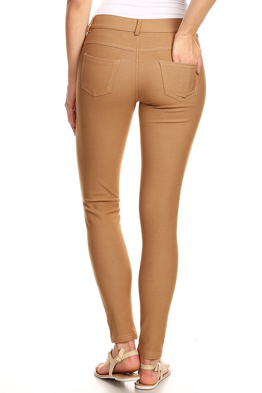 Cotton jeggings, brown, La Redoute Collections