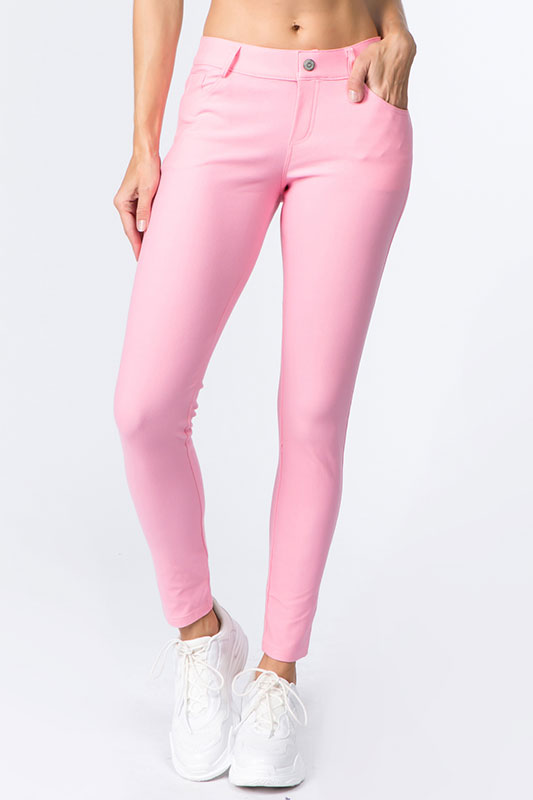 Cotton casual wear pink jeggings - G3-WJJ0342 