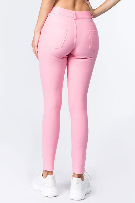 Pretty pink casual wear cotton jeggings - G3-WJJ0328