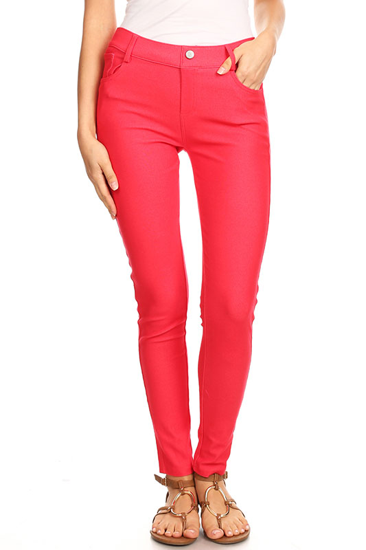 Women's Cotton Blend Full Length Jeggings Stretchy Skinny Pants Jeans  Leggings