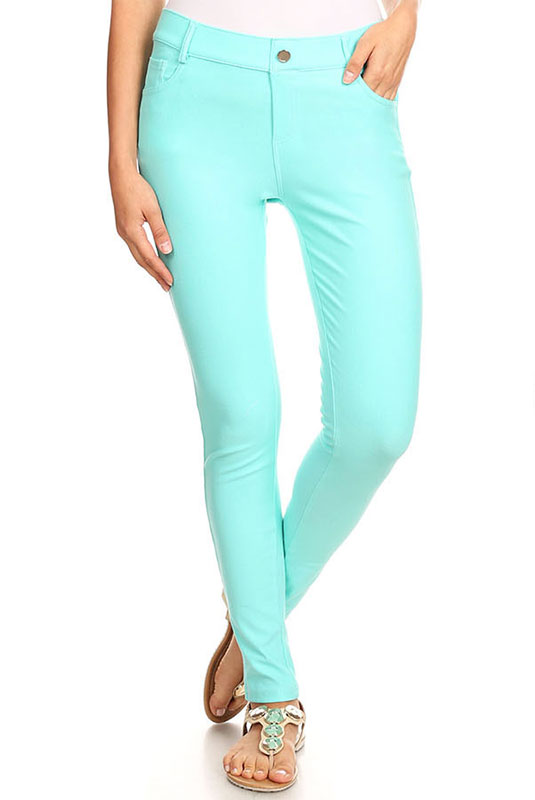 High waist skinny jeggings Color turquoise - SINSAY - 6102J-06J