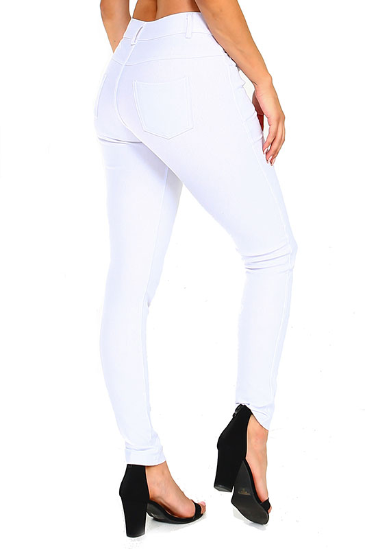 J. METHOD Women’s Skinny Pants Soft Everyday Solid Color Basic Slim Tight  Fit Stretch Legging Jeggings Jeans NEWP77 Off White M