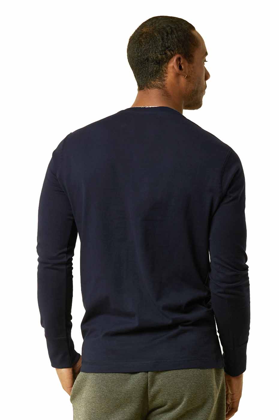 Men's Long Sleeve Henley 3 Button Pullover Cotton T-Shirt