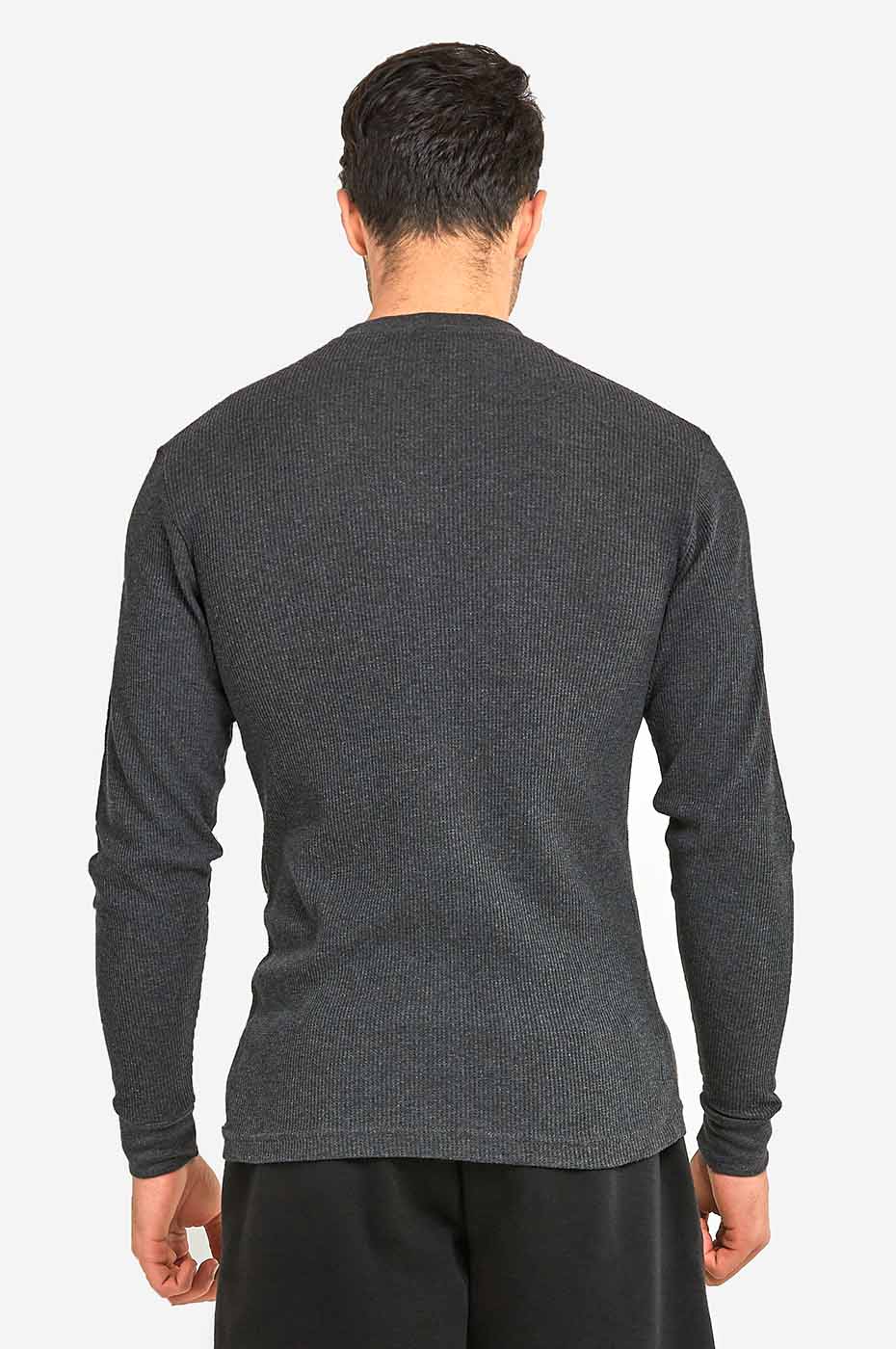 Men's Long Sleeve Thermal Shirt Medium Weight Warm Waffle Knit