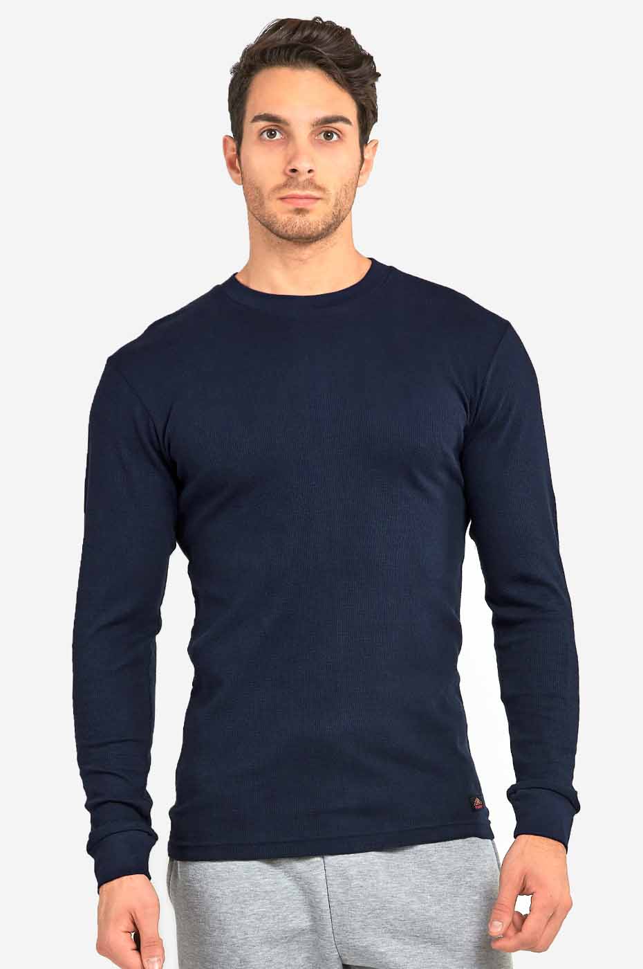 Men's Thermal Shirt Long Sleeve Medium Weight Waffle Knit Warm Layering