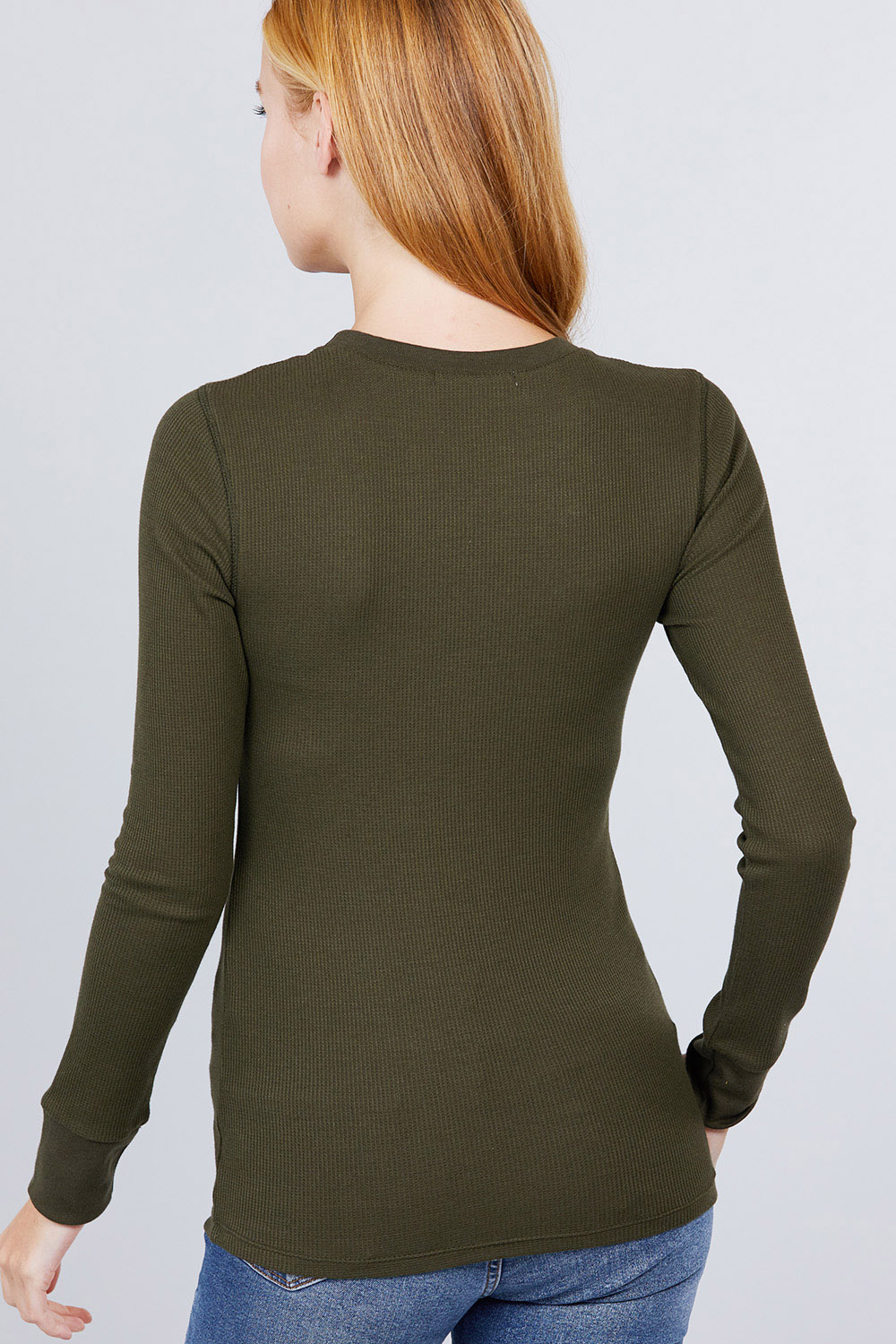 Women's Basic Thermal Long Sleeve Knit T-Shirt Crew Neck | eBay