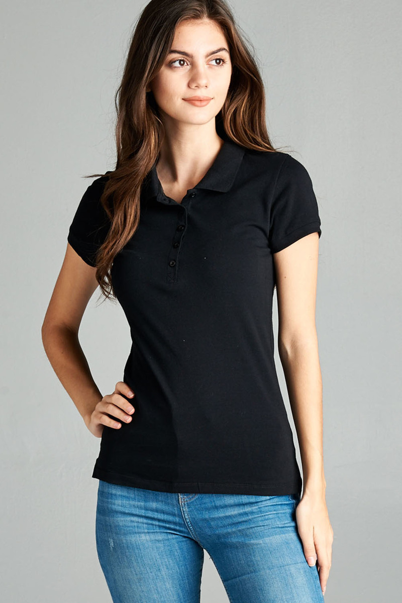 button up polo short sleeve