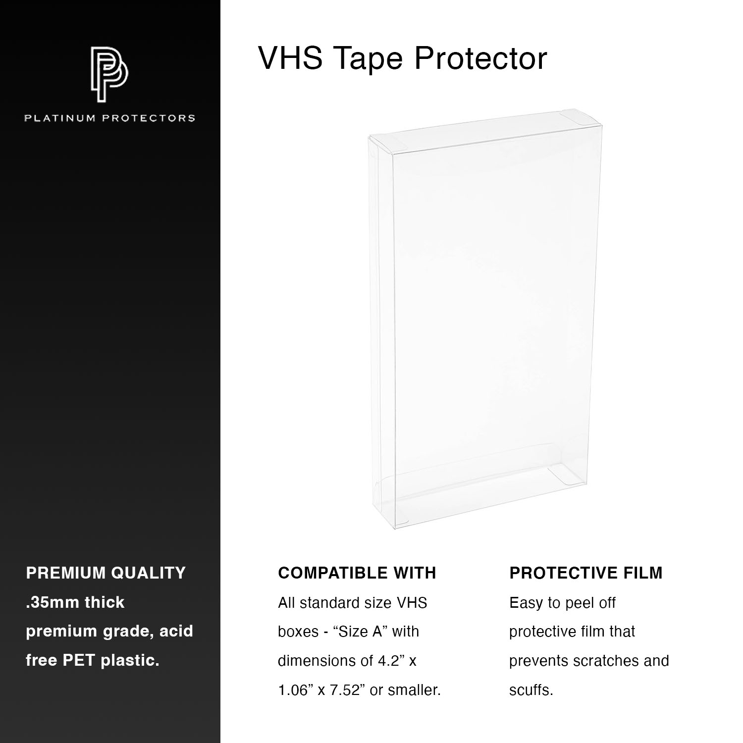 VHS Box Protector Sleeves For Standard VHS Tapes Size A Protective 