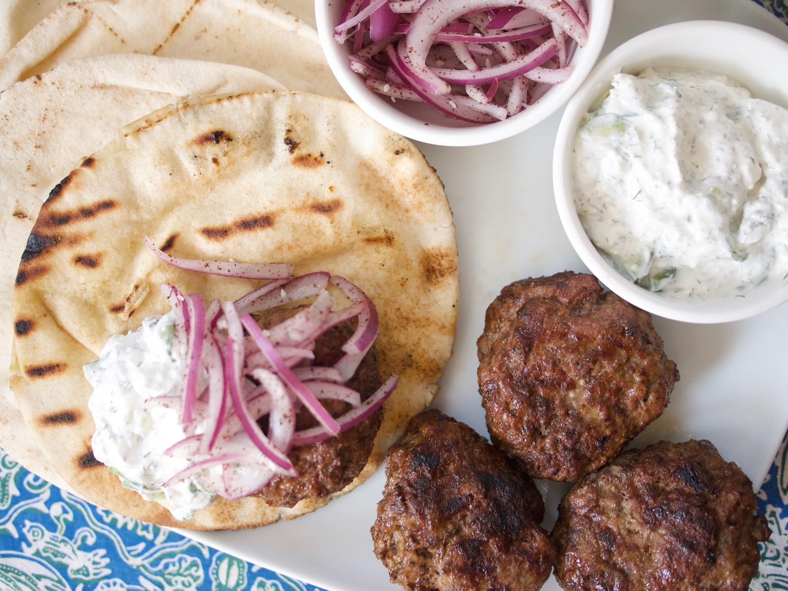 Harissa Lamb Burgers with Feta Tzatziki and Sumac Onions Recipe Vanns