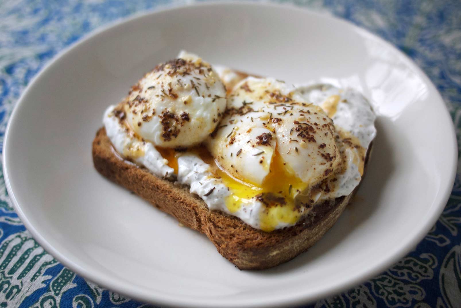 Poached Eggs with Garlic and Zahtar Yogurt Recipe Vanns Spices