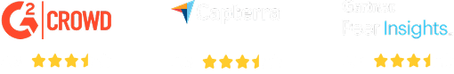 G2, Capterra, Gartner review badges