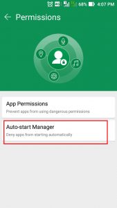 Auto-Start Manager in ASUS mobile