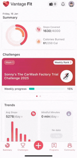 custom challenge vantage fit app