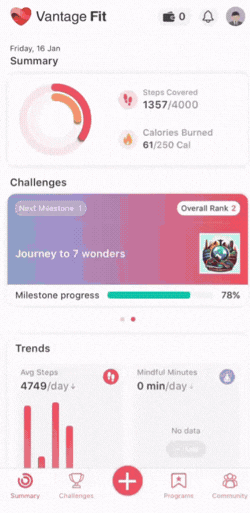 journey challenge vantage app