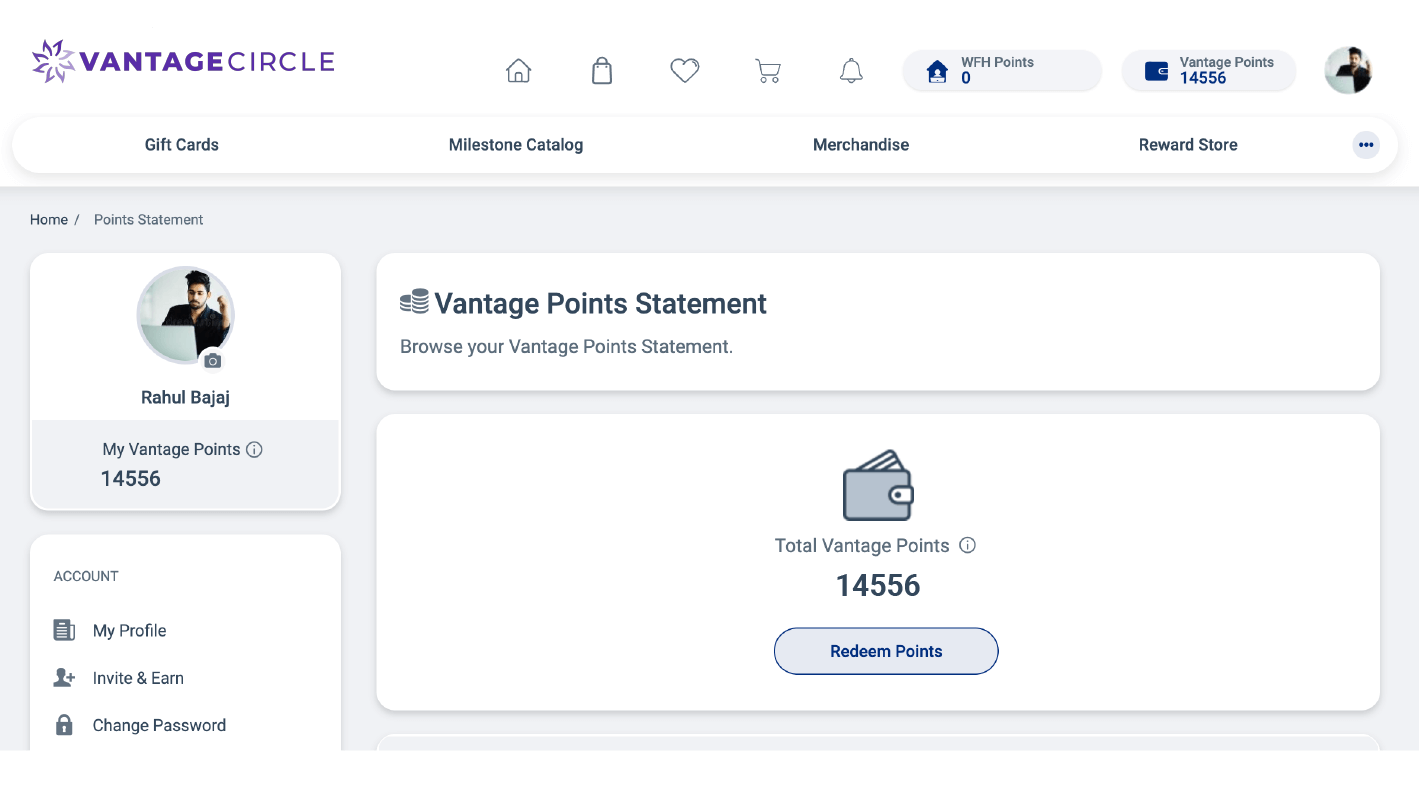 Vantage Rewards Points