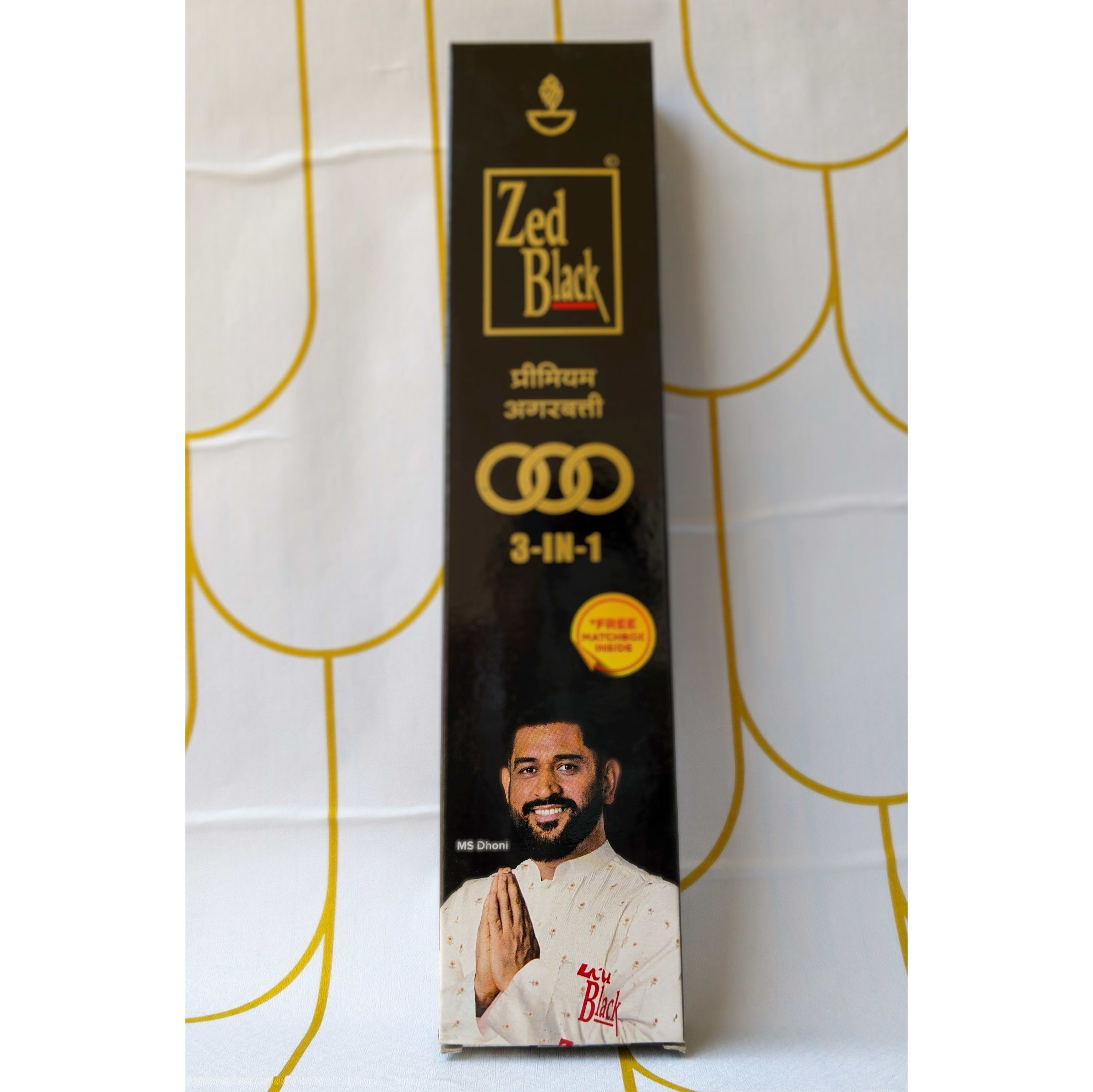 Zed Black 3 in 1 Aggarbatti (100g)