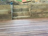 Timber Sleepers and Treated Pine Retaining Wall by JV Constructions