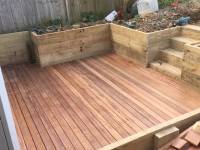 Timber Sleepers and Treated Pine Retaining Wall by JV Constructions