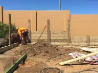 Timber Sleepers and Treated Pine Retaining Wall by JV Constructions