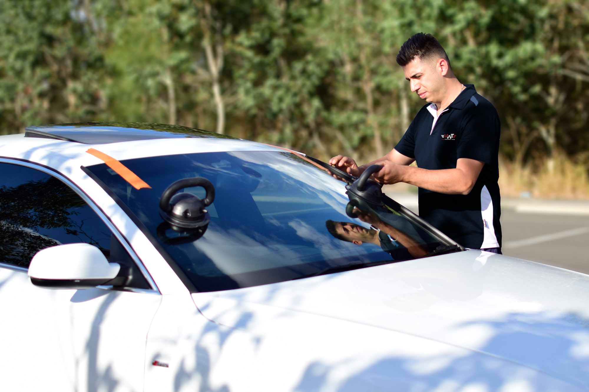 MWT Technician Replacing Car Windscreen