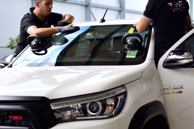 MWT Auto Glass Technicians Replacing Car Windscreen