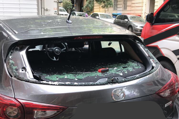 Broken Car Rear Window