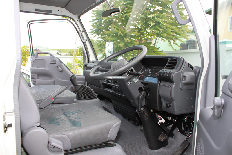 Broken glass on truck seat