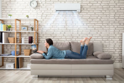 Split System Air Conditioner Installed in Living Room