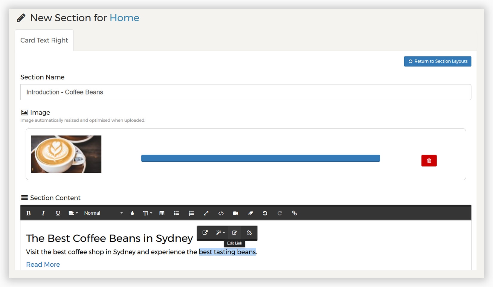 Building a new website section