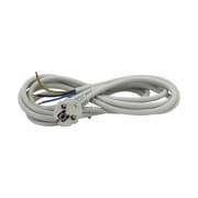 Tilslutningskabel med støpsel, 5m, hvit, H05VV-F 3x1,5, PVC,